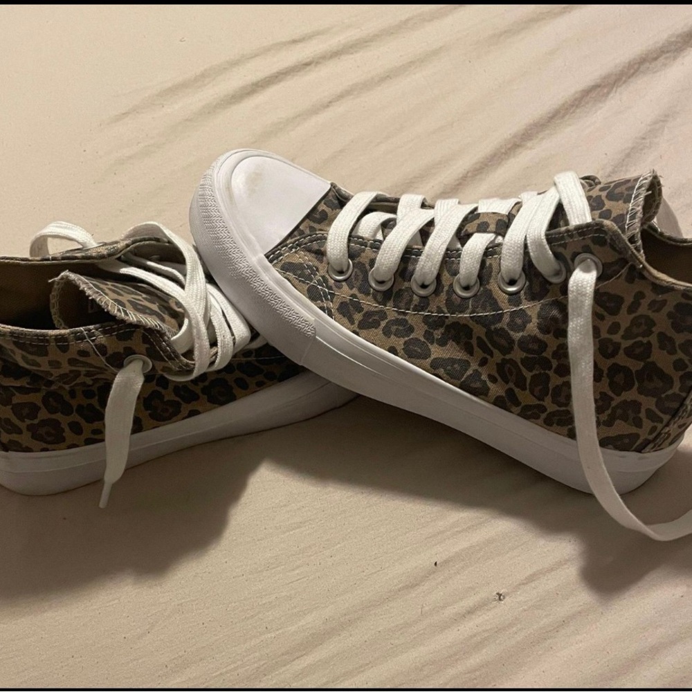 Cheetah print high top sneakers